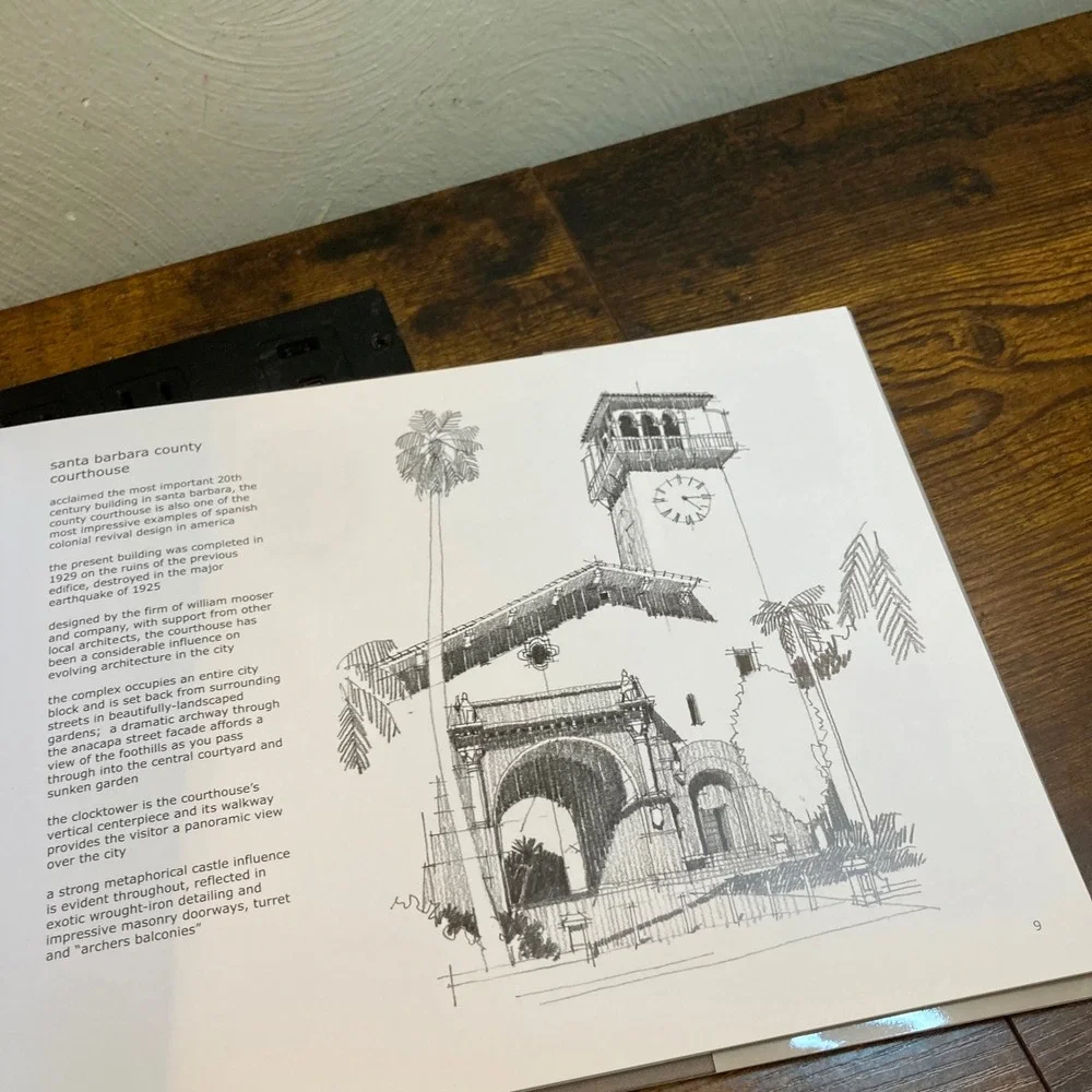 Santa Barbara Sketchbook Maurice Perry Watercolor Ink Art Book 2002 Hardcover
